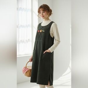 Vintage Premier International Dress Coverall Green Cottage Farmhouse Maxi 2X NWT